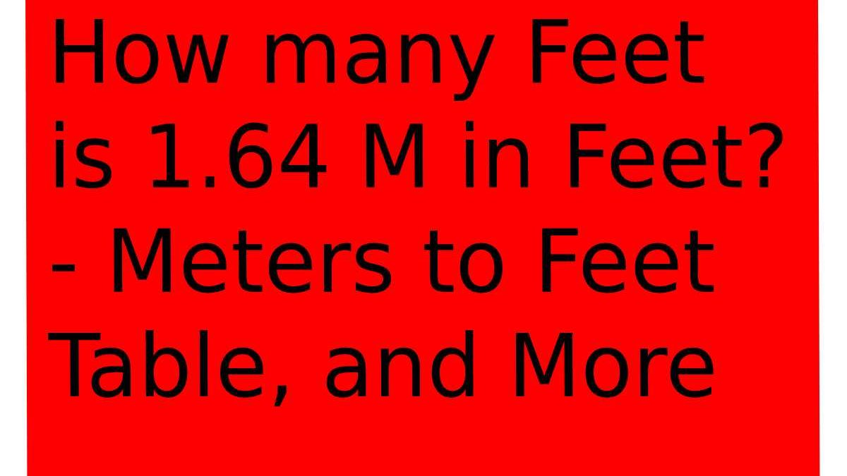 1.64 Meters in Feet? – Meters to Feet Table – Financial Gig