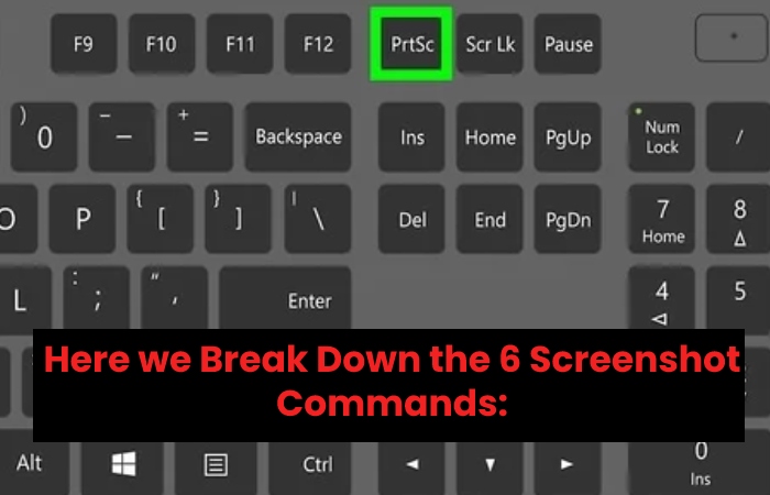 Here we Break Down the 6 Screenshot commands: