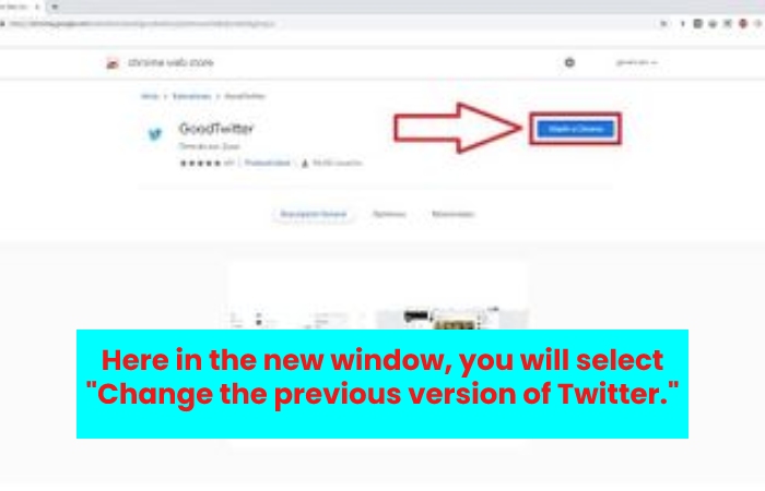 Here in the new window, you will select "Change the previous version of Twitter."