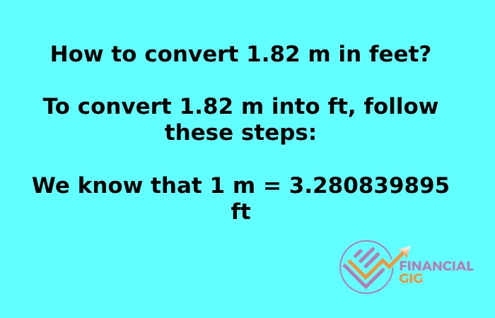 How to convert 1.82 m in feet?