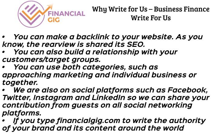 Why Write for Us – Business Finance Write For Us