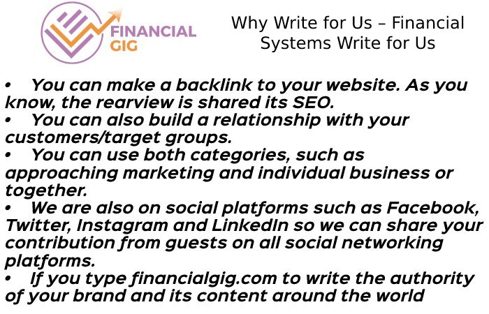Why Write for Us – Financial Systems Write for Us
