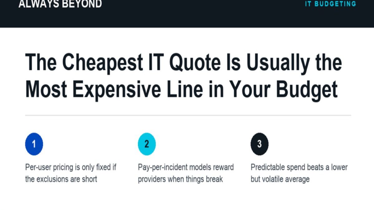The Cheapest IT Quote Is Usually the Most Expensive Line in Your Budget